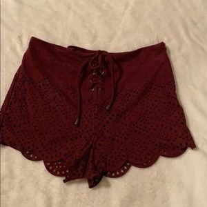 Tie Up Suede Shorts